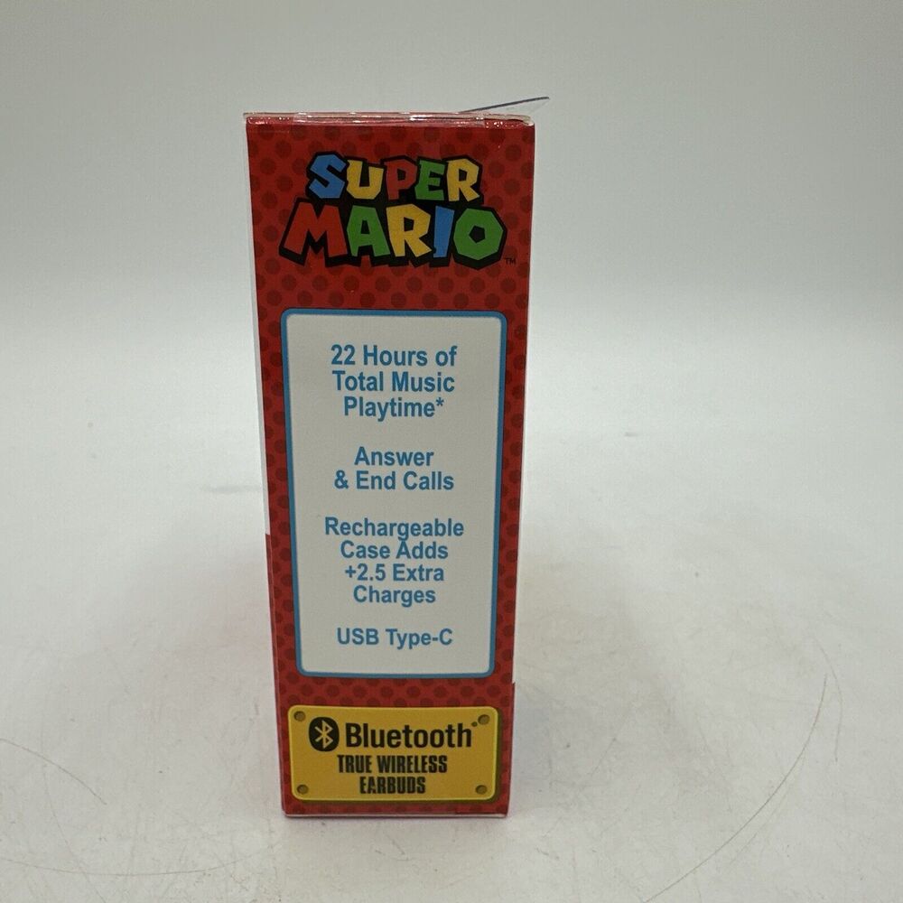 Super Mario Wireless Earbuds Bluetooth eKids Nintendo - Picture 4 of 7